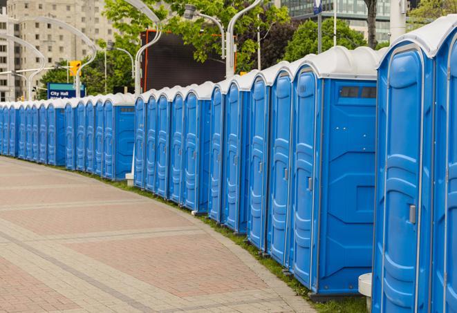 Seasonal porta potty units set up at a Gettysburg, Pennsylvania venue